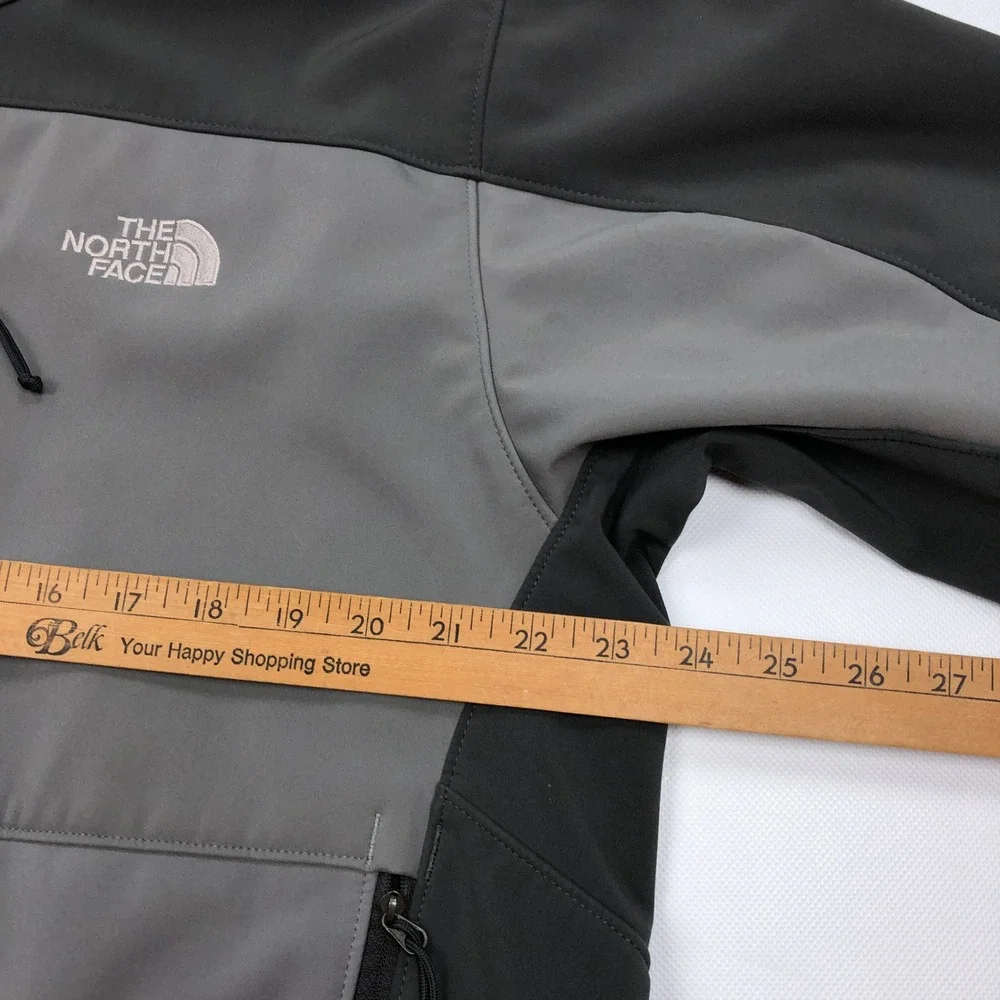 The North Face Apex Bionic Softshell Jacket Mens Large Grey Black Full Zip